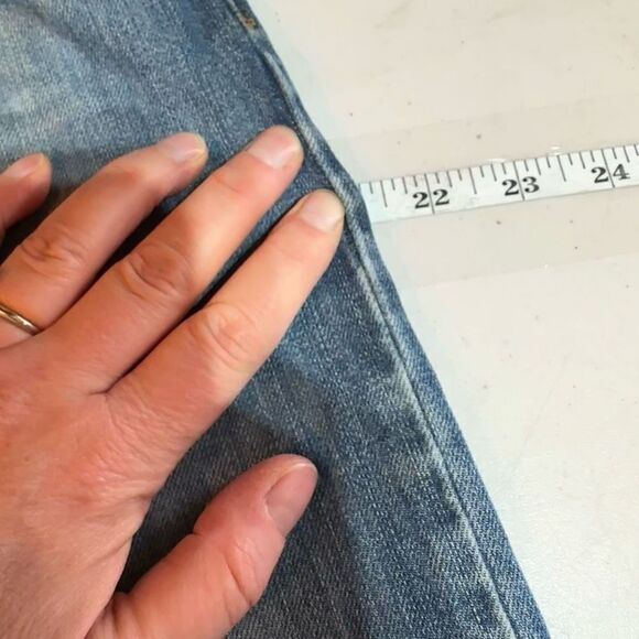 Vintage Guess Jeans Womens Distressed Straight Leg Jeans Blue Denim Size W32 L30 - Picture 12 of 16